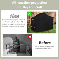 Grill Cover for 76 Inch Big Green Egg Grill Table, Waterproof Heavy Duty Outdoor Grill Cover, Kamado Ceramic BBQ Grill Cover, XL Green Egg Cover, Grill Cart Cover