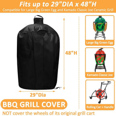 Grill Cover for Large Big Green Egg and Kamado Classic Joe Smoker Grills