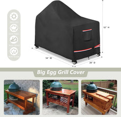 Grill Cover for 54 Inch Big Green Egg Grill Table, Waterproof Heavy Duty Outdoor Grill Cover, Kamado Ceramic BBQ Grill Cover, XL Green Egg Cover, Grill Cart Cover