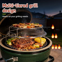 5 Piece Replacement Kit for Big Green Egg Large, Stainless Steel Eggspander Rack