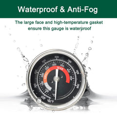 Upgrade Replacement Thermometer for Big Green Egg,3.3" Grill Temperature Gauge for Big Green Egg Accessories 150-900°F with Waterproof and No-Fog Glass Lens