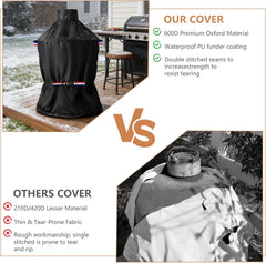 Grill Cover for Kamado Joe and Big Green Egg Cover, Large Big Green Egg Grill Accessories, Waterproof Grill Covers, 22" Dia x 30" H