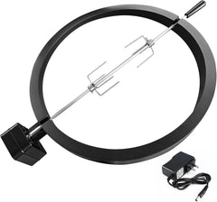 Rotisserie Accessory Attachment for Large Big Green Egg & Kamado Joe 18-inch Classic Joe, Complete Grill Accessory with 120V Motor, Stainless Steel Rotisserie Rod & Forks, Heavy Duty Iron Frame