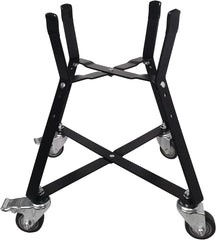 Small Big Green Egg Nest, Grill Stand for Big Green Egg Accessories, Rolling Nest with Heavy Duty Locking Caster Wheels Powder Coated Steel for BGE Smoker Kamado Joe Accessories