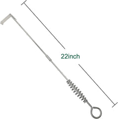22" BBQ Ash Tool Poker Rake, Charcoal and Grill Cleaning Ash Tools for Big Green Egg, Kamado Joe and Other Charcoal Grills Corner Cleaner Accessories