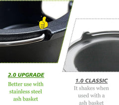 Cast Iron Ash Can with Handle for Medium Big GreenEggs,Charcoal Ash Pot Green Egg Accessories Must Haves,Perfectly Paired with Fire Grate/Charcoal Basket for Use | Quick & Easy Cleaning