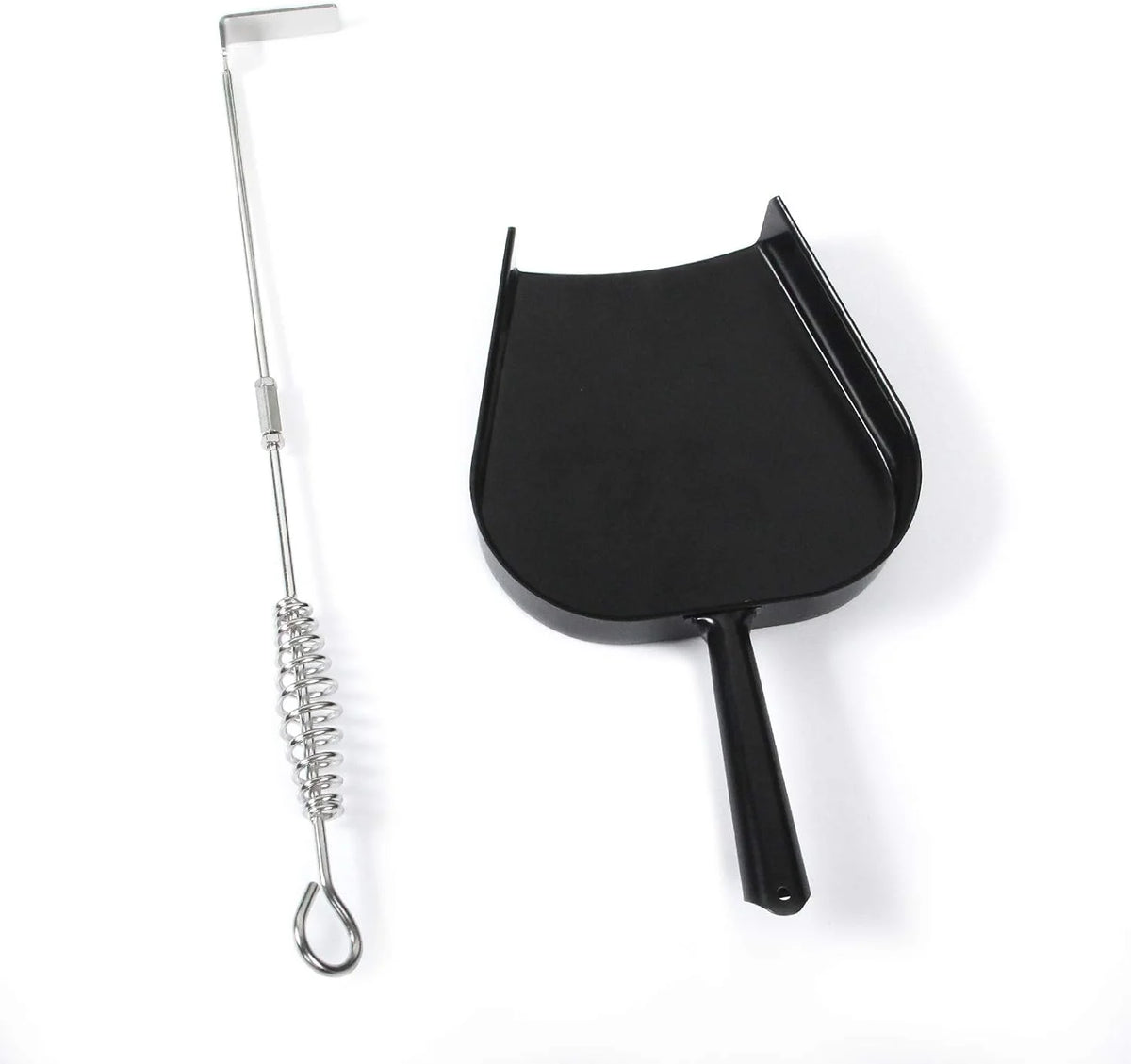 Ash Pan and Ash Poker Compatible with Big Green Egg Accessories,Stainless Steel Ash Removal Tool Set Ash Rake Tool Kit for Large BGE,for KamadoJoe Primo Grill Other Charcoal Smoker Wood Burning Stove
