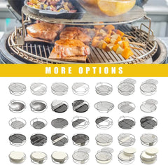 5 Piece Replacement Kit for Big Green Egg XL, Rack for Eggspander 5 Piece Kit Conveggtor Basket 304 Stainless Steel Grill Stack Rack with Removable Cooking System Expander Rack