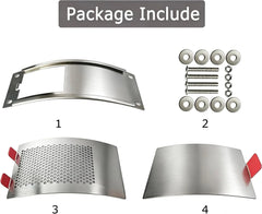 Stainless Steel Draft Door Fits for Medium & Large Big Green Egg Grill, Replacement Parts for Bottom Vent with Punched Mesh Screen