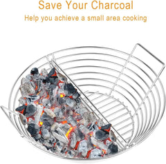 Lump Charcoal Fire Basket with Divider Big Green Egg Accessories,Stainless Steel Grill Ash Baskets for The Large Big Green Egg,Kamado Joe Classic