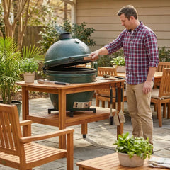 Table Nest for XLarge Big Green Egg, Kamado Accessories, Upgraded Heavy Duty Steel Grill Stand Compatible with BGE, Kamado Joe Joe Jr, Primo Junior, Vision Grills Cadet (21.26'' Diameter)