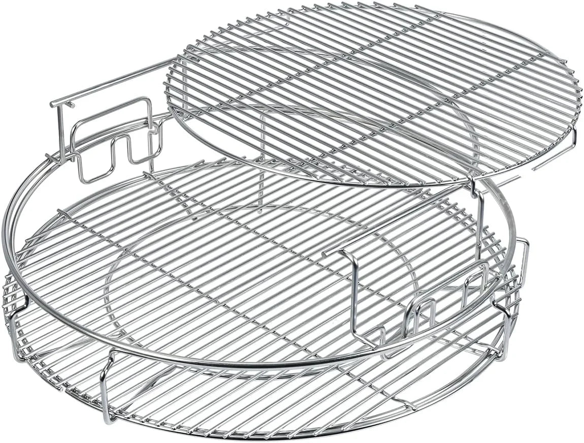 5 Piece Replacement Kit for Big Green Egg XL, Rack for Eggspander 5 Piece Kit Conveggtor Basket 304 Stainless Steel Grill Stack Rack with Removable Cooking System Expander Rack