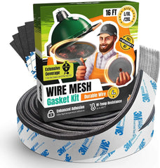 Gasket for Big Green Egg Large/XL/XXL - 16 FT Wire Mesh Gasket - Fiberglass BGE Gasket - Compatible with Big Green Egg - Accessories & Parts for Grill by Smoker Chef